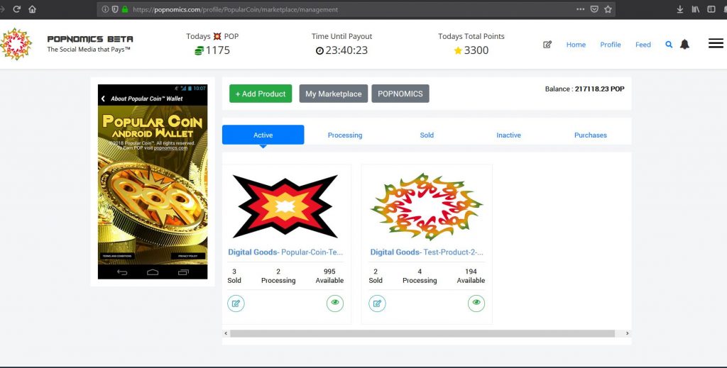 POPNOMICS Crypto Currency Marketplace Admin Panel