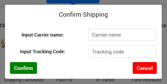 POPNOMICS Crypto Currency Marketplace Confirm Shipping Tracking
